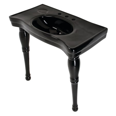 Kingston Brass VPB1368K Imperial Ceramic Console Sink, Black VPB1368K